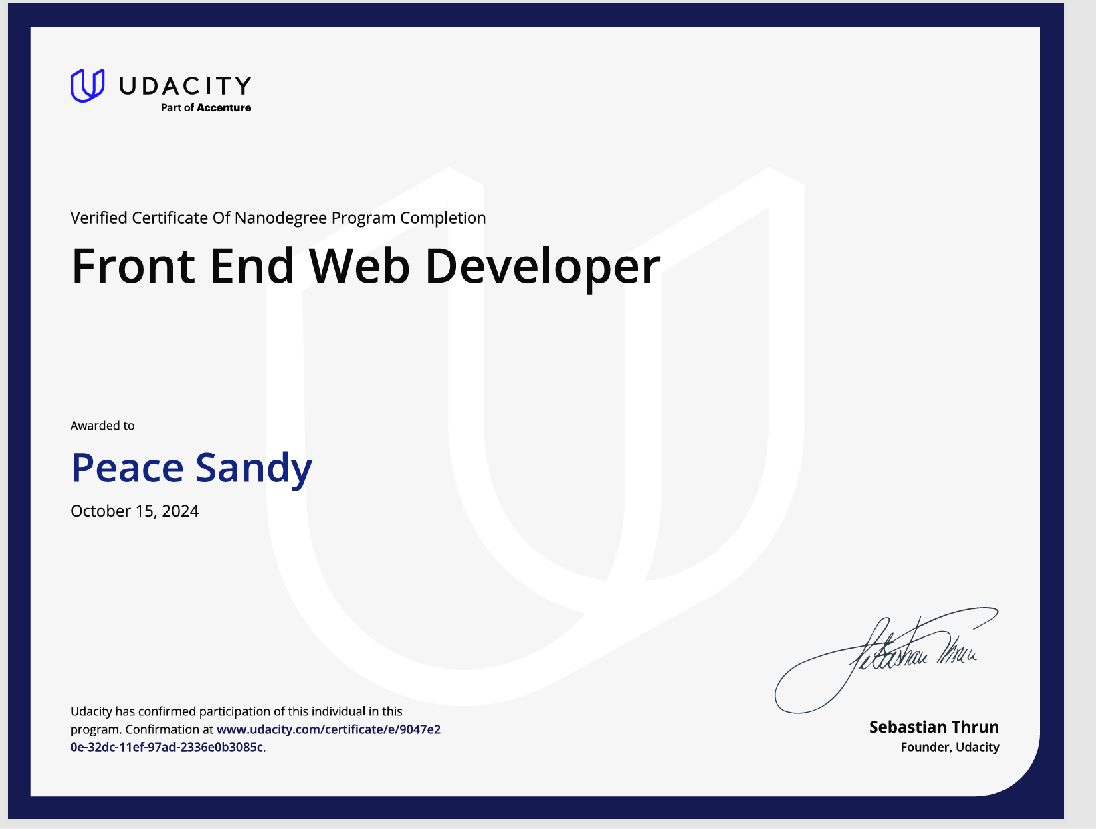 Udacity Nanodegree Certificate